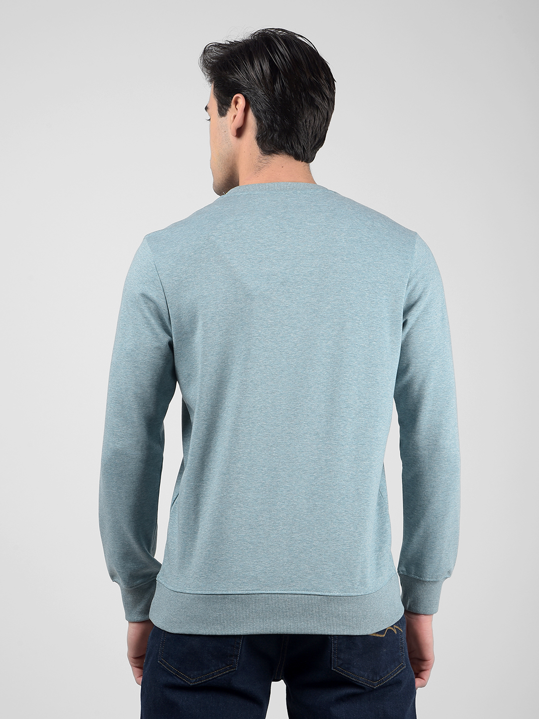 Numero Uno Men Sky Blue Round Neck Sweatshirts